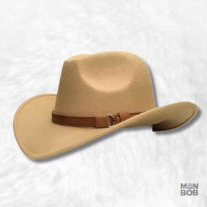 Chapeau cowboy beige pour femme élégant et stylé