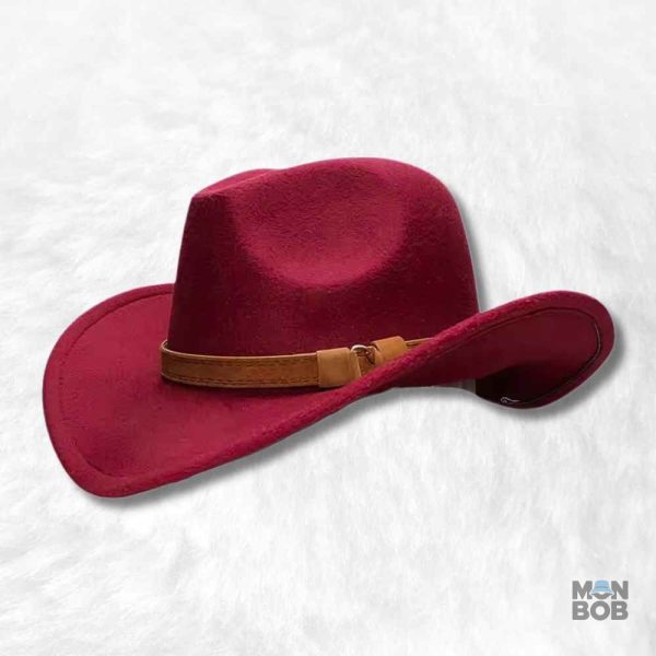 Chapeau cowboy femme bordeaux élégant et tendance