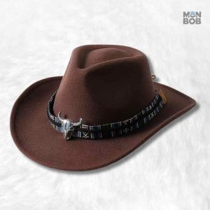 Chapeau Cowboy en feutre marron élégant et intemporel