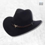 Chapeau cowboy noir pour homme, style classique et intemporel