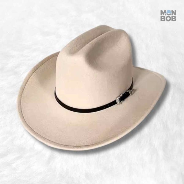 Chapeau Cowboy de Luxe beige élégant et raffiné