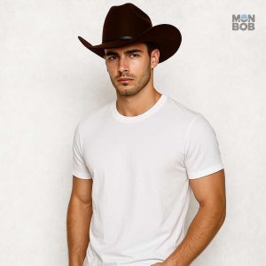 Chapeau marron de style cowboy pour une allure chic