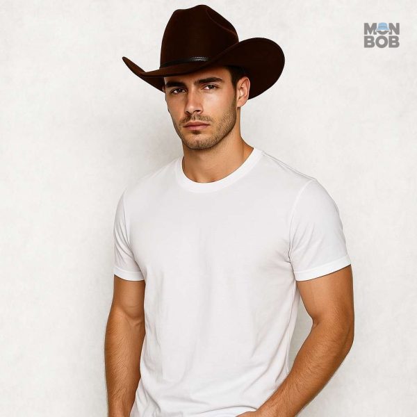 Chapeau marron de style cowboy pour une allure chic