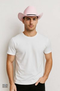 Chapeau rose style cowboy, accessoire de mode tendance