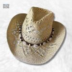 Chapeau Cowboy en Paille beige, accessoire de mode tendance