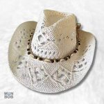 Chapeau Cowboy en Paille blanc