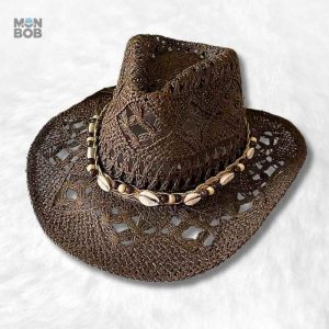 Chapeau Cowboy en Paille café, style western élégant