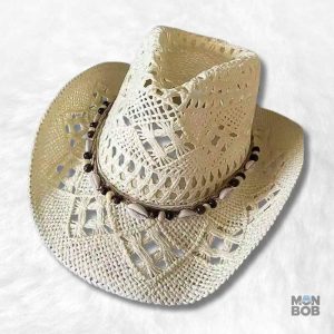 Chapeau Cowboy en Paille crème pour un style décontracté