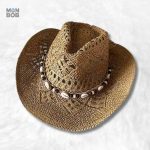 Chapeau Cowboy en Paille marron, style décontracté