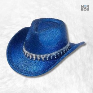 Chapeau Cowboy Paillettes bleu pour femme