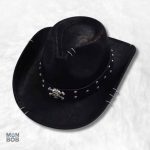 Chapeau Cowboy Tête de Mort noir pour un style audacieux