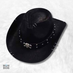 Chapeau Cowboy Tête de Mort noir pour un style audacieux