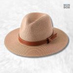 Chapeau de paille Fedora beige élégant pour l'été