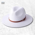 Chapeau de Paille Fedora blanc élégant et stylé