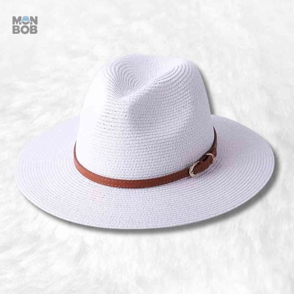 Chapeau de Paille Fedora blanc élégant et stylé