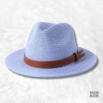 Chapeau de Paille Fedora Bleu élégant pour un style estival