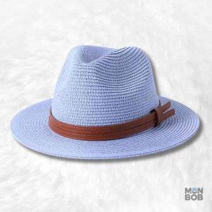 Chapeau de Paille Fedora Bleu élégant pour un style estival