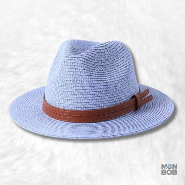 Chapeau de Paille Fedora Bleu élégant pour un style estival