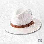Chapeau de Paille Fedora crème élégant pour un look d'été