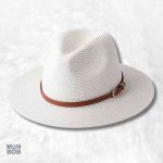 Chapeau de Paille Fedora Femme crème élégant et stylé