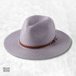 Chapeau de paille fedora femme gris élégant et tendance