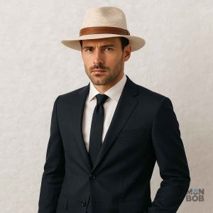 Chapeau de Paille crème pour homme, accessoire tendance d'été