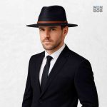 Chapeau Fedora noir pour homme en paille légère