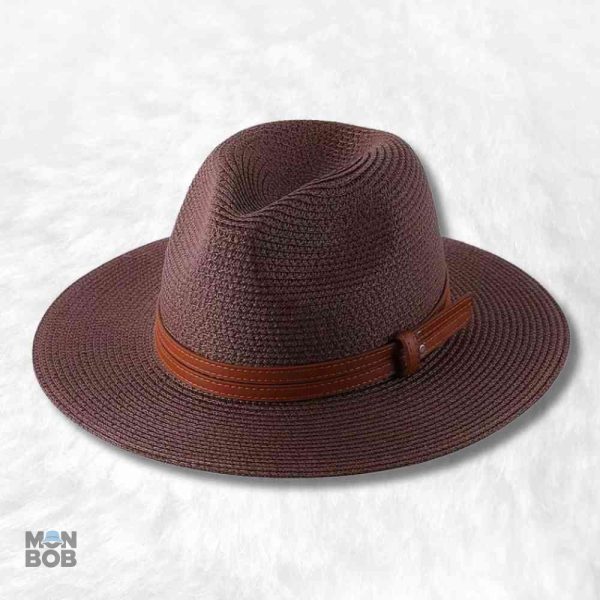 Chapeau de Paille Fedora marron élégant et stylé