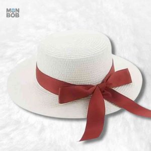 Chapeau de Paille Chic Blanc pour Femme