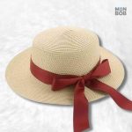 Chapeau de Paille Femme Chic crème élégant et tendance