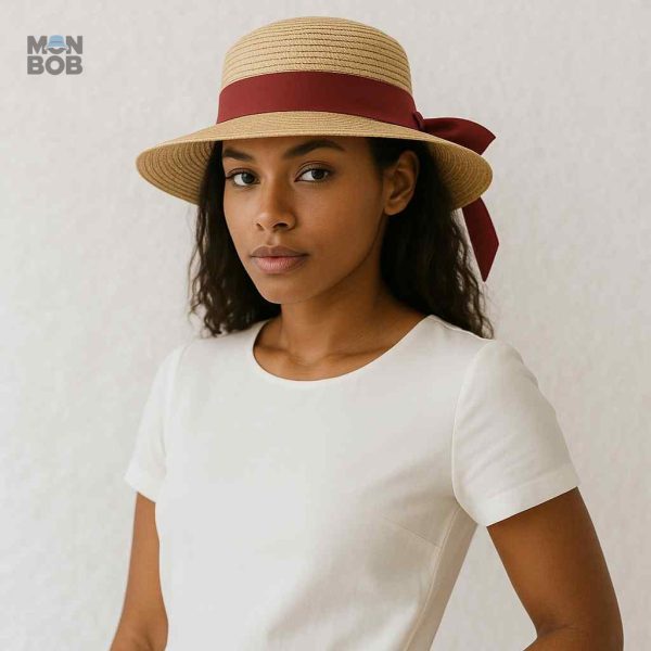 Chapeau de Paille crème, accessoire mode pour femmes