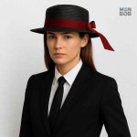 Accessoire de mode féminin en paille noire