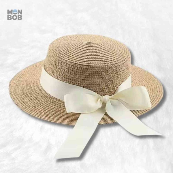 Chapeau de paille beige femme été