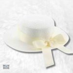 Chapeau de paille blanc pour femme, parfait pour l'été