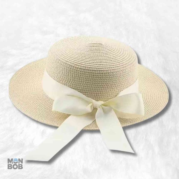 Chapeau de Paille Femme crème pour l'été