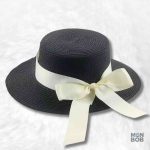 Chapeau paille femme été noir élégant et stylé