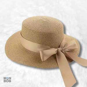 Chapeau de paille femme beige pour la plage