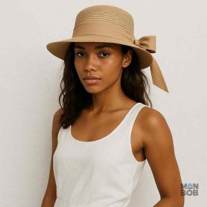 Accessoire de mode féminin en paille pour été