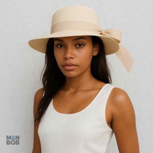Accessoire de mode féminin en paille, style plage
