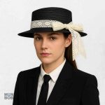 Chapeau de Paille élégant pour Femme avec dentelle