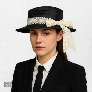 Chapeau de Paille élégant pour Femme avec dentelle