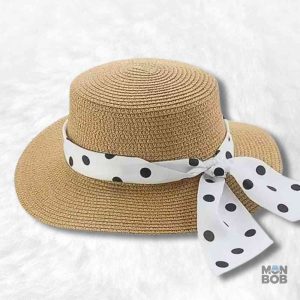 Chapeau de Paille Vintage beige pour femme