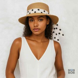 Chapeau de Paille beige, style rétro élégant