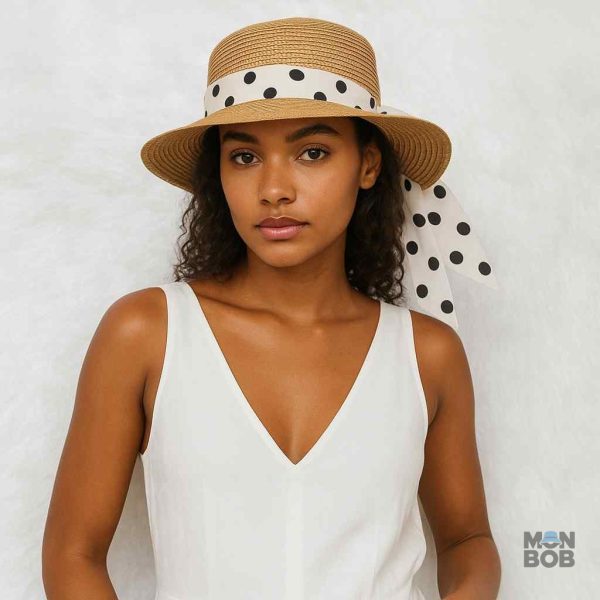 Chapeau de Paille beige, style rétro élégant
