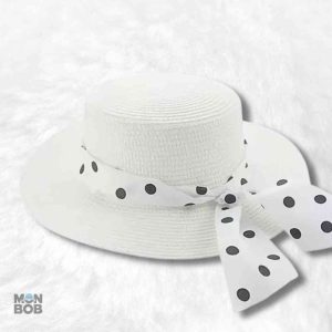 Chapeau de Paille Femme Vintage blanc