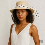 Chapeau vintage crème en paille pour femme