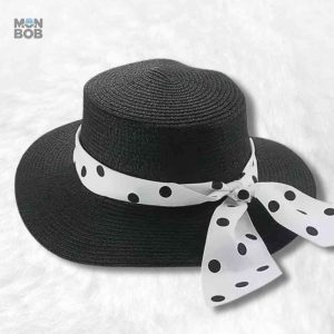 Chapeau de Paille Vintage noir pour femme