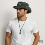 Accessoire d'été pour homme, chapeau vert tendance et léger