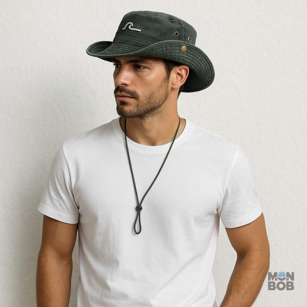 Accessoire d'été pour homme, chapeau vert tendance et léger