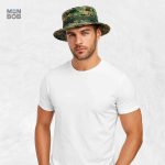 Chapeau militaire à motif camouflage pixelisé